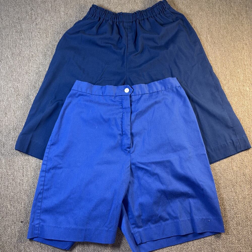 Vintage 60s 70s Womens Shorts Lot 2 Blue Jack Winter Talon Zip XS Mod